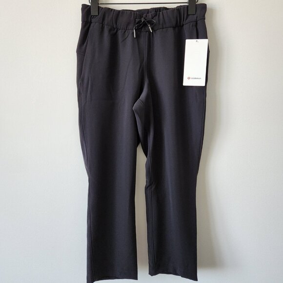 NWT LULULEMON Black Drawstring On The Fly Crop Pants Woven Women's 4 - Picture 1 of 7